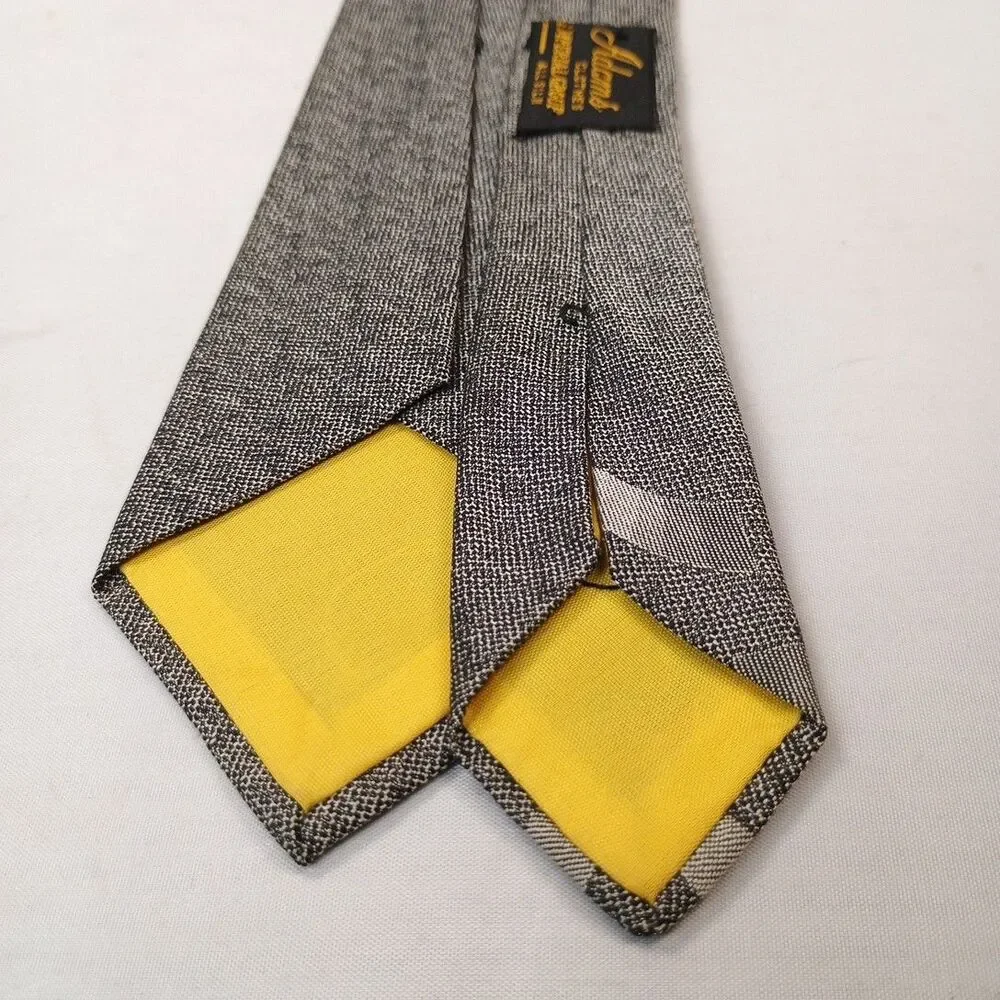 Adams Clothes imperial Group All Silk Tie 54 x 2.75 Black Grey w/Abstract Design